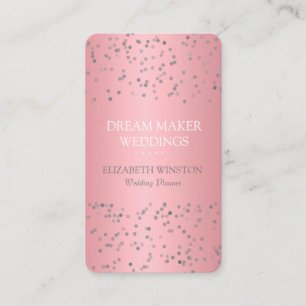 Carte De Visite Or Rose Gold Confetti Professionnel Moderne