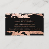 Carte De Visite Or rose - Marbre rose noir élégant (Dos)