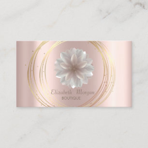Carte De Visite Or Rose moderne élégant, Cercles Lotus