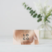 Carte De Visite or rose moderne élégante aquarelle (Debout devant)