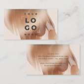 Carte De Visite or rose moderne élégante aquarelle (Devant / Derrière)