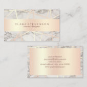 Carte De Visite Or rose moderne et dessinateur d'intérieurs de (Devant / Derrière)