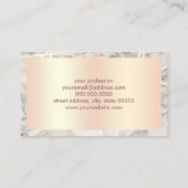 Carte De Visite Or rose moderne et maquilleur de marbre blanc (Dos)