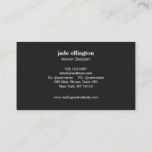 Carte De Visite Or Rose moderne et noir Abstrait géométrique (Dos)