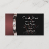 Carte De Visite Or Rose moderne et noir avec diamants Monogram (Dos)