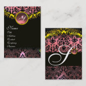 CARTE DE VISITE OR ROSE NOIR AMÉTHYST DOMMASK MONOGRAM (Devant / Derrière)