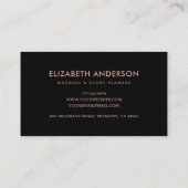 Carte De Visite Or Rose noir moderne (Dos)