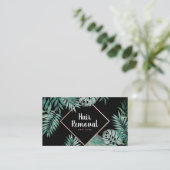 Carte De Visite or rose noir tropical vert aquarelle feuilles (Debout devant)