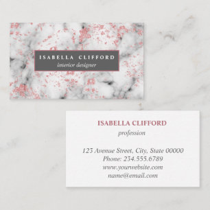 Carte De Visite Or rose pétillant féminin   professionnel