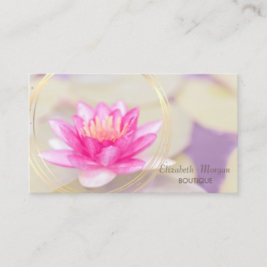 Carte De Visite Or Rose tendance, Gold Circle Lotus (Devant)