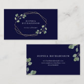 Carte De Visite Or simple de la verdure | d'eucalyptus de marine (Devant / Derrière)