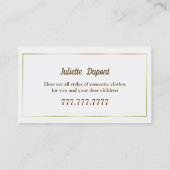 Carte De Visite Or stylé pour la fabrication de cartouches (Dos)