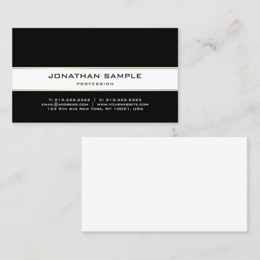 Carte De Visite Or tendance élégant moderne Plain Design simple (Devant / Derrière)