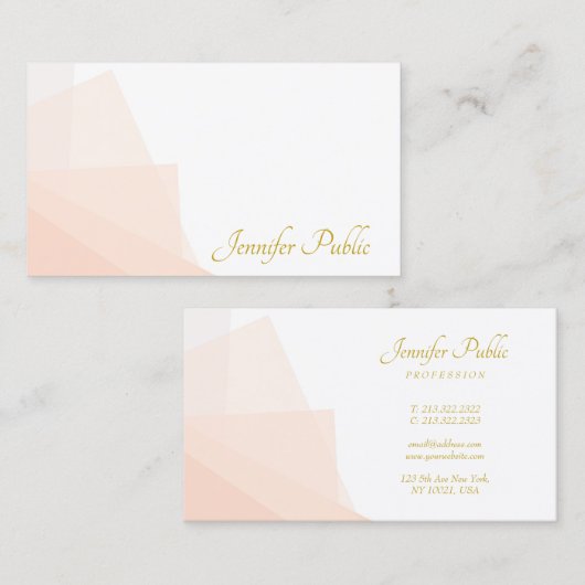 Carte De Visite Or tendance manuscrit Nom de script moderne élégan (Devant / Derrière)