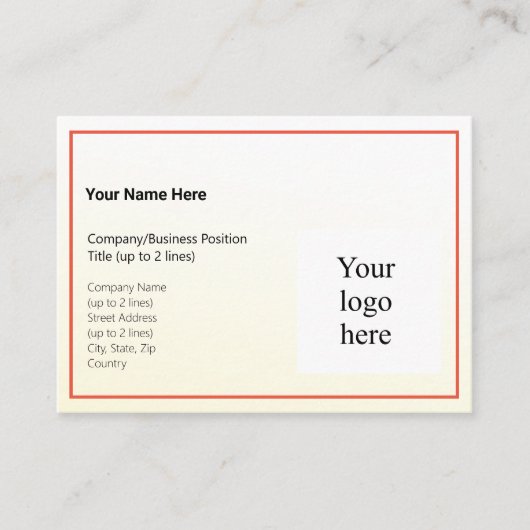 Carte De Visite Or Tint Gradient & Orange-Rouge Frm. Logo puissant (Devant)