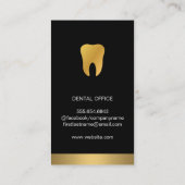 Carte De Visite Or Tooth | Ajustement or noir lisse (Dos)