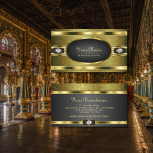 Carte De Visite Or très élégant et noir couleur avec diamants