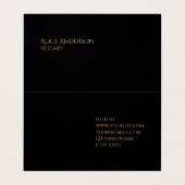 Carte De Visite Or vert de luxe élégant notaire simple glamour (Intérieur déplié)