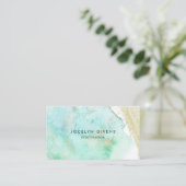 Carte De Visite Or vert simple (Debout devant)