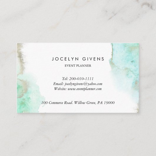 Carte De Visite Or vert simple (Dos)