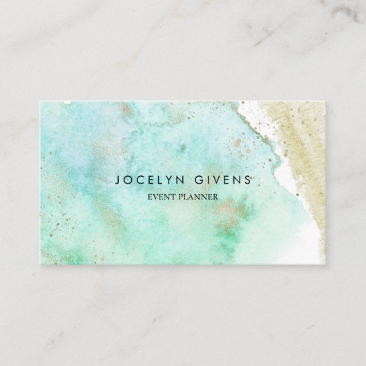 Carte De Visite Or vert simple (Devant)