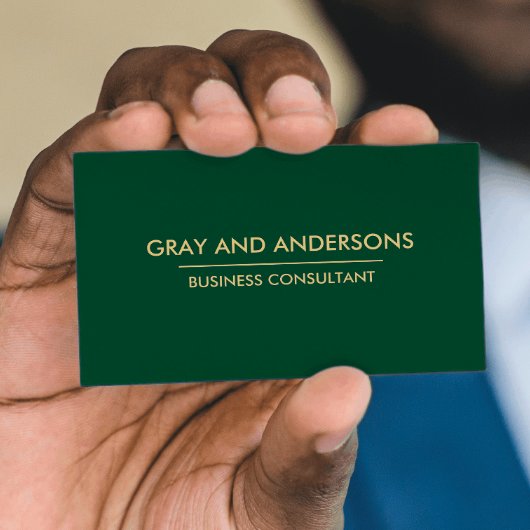 CARTE DE VISITE OR VERT SIMPLE MINIMAL PROFESSIONNEL PROFESSIONNEL