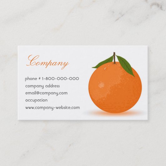 Carte De Visite Orange (Devant)