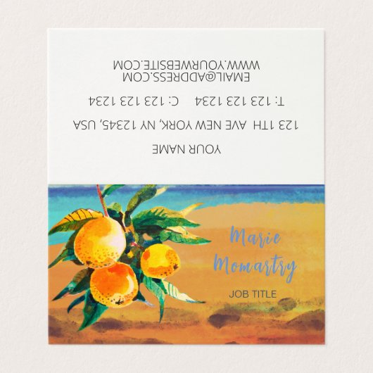 Carte De Visite Orange (Extérieur déplié)