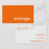 Carte De Visite orange. (Devant / Derrière)