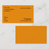Carte De Visite Orange (Devant / Derrière)