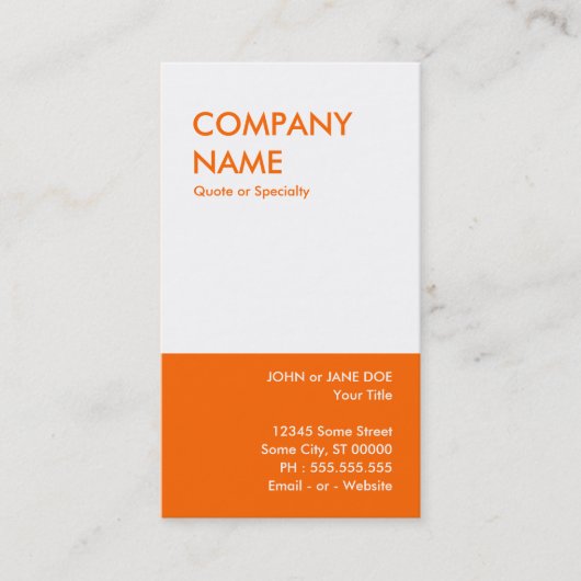 Carte De Visite orange (Devant)
