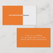 Carte de visite orange (Devant / Derrière)