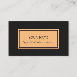 Carte de visite orange à double encadrement noir