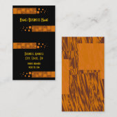 Carte De Visite Orange alerte float abstrait Halloween boîte noire (Devant / Derrière)