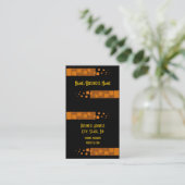 Carte De Visite Orange alerte float abstrait Halloween boîte noire (Debout devant)