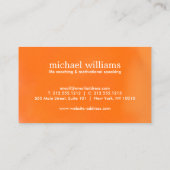 Carte De Visite Orange Aquarelle Arbre Coach, Conseillers (Dos)