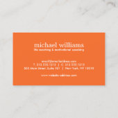 Carte De Visite Orange Aquarelle Arbre Coach II (Dos)