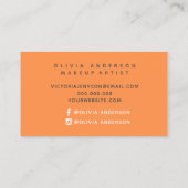 Carte De Visite Orange aquarelle Splash maquillage typographie (Dos)