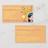 Carte De Visite Orange Argile céramique Poterie Lady Boss Artiste (Devant / Derrière)