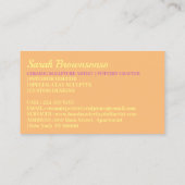 Carte De Visite Orange Argile céramique Poterie Lady Boss Artiste (Dos)