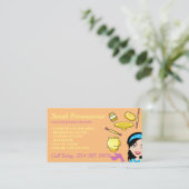 Carte De Visite Orange Argile céramique Poterie Lady Boss Artiste (Debout devant)