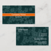 Carte De Visite Orange Band - Fleur Texture - Vert foncé (Devant / Derrière)