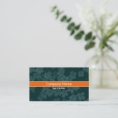 Carte De Visite Orange Band - Fleur Texture - Vert foncé (Debout devant)