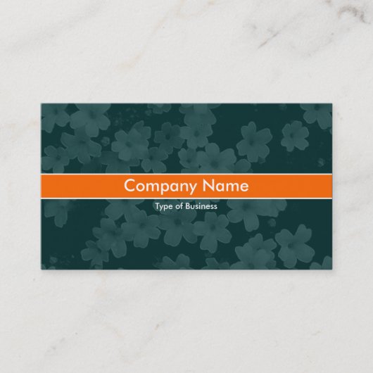 Carte De Visite Orange Band - Fleur Texture - Vert foncé (Devant)