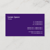 Carte De Visite Orange Band - Violet profond (Dos)