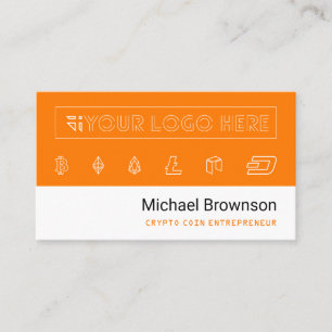 Carte De Visite Orange Bitcoin accepté Crypto Coin Entrepreneur