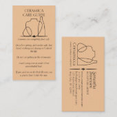 Carte De Visite Orange Black Poterie Vase Céramique Instruction de (Devant / Derrière)