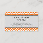 Carte De Visite Orange blanc Chevron Zigzag Monogramme (Dos)