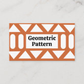 Carte De Visite Orange Blanc Géométrique Moderne (Devant)