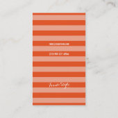 Carte De Visite Orange, blanc, gris, rayé (Dos)